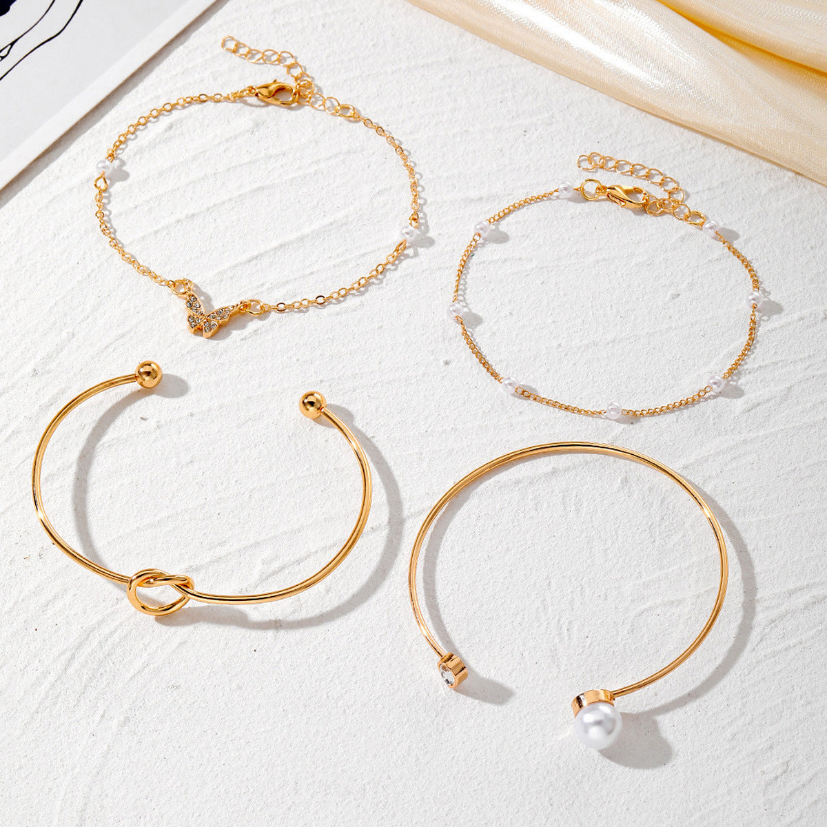 B2,Fashion Green Grandmother Diamond Bracelet Set