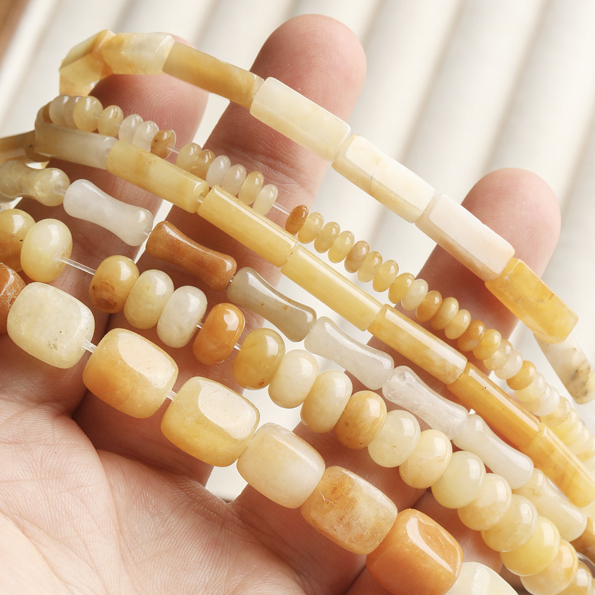 Natural stone/Huang Dongling/round beads/tube beads/abacus beads/DIY accessories