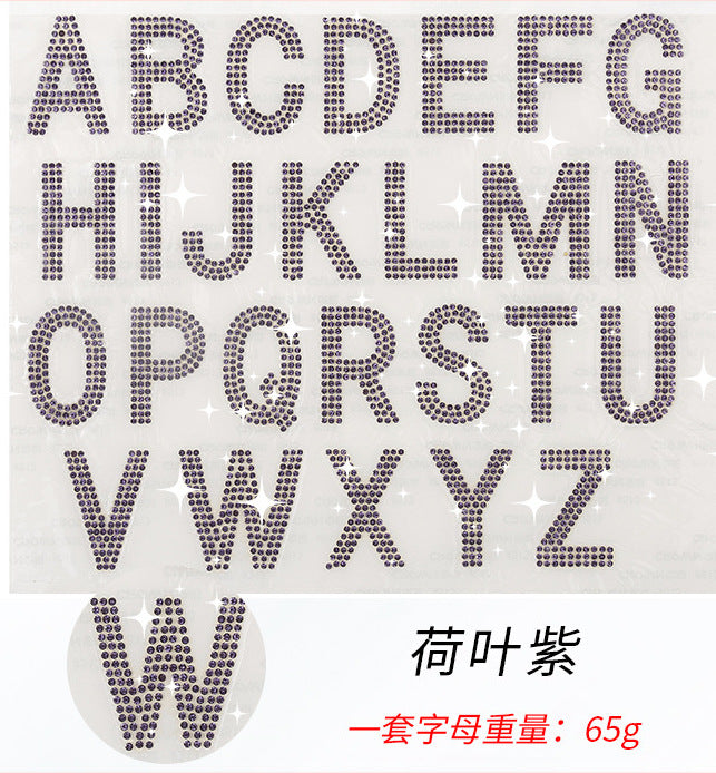 9-color Set,4cm*2.5cm every letters, 26-letter crystal rhinestones, DIY 24cm*24cm/set