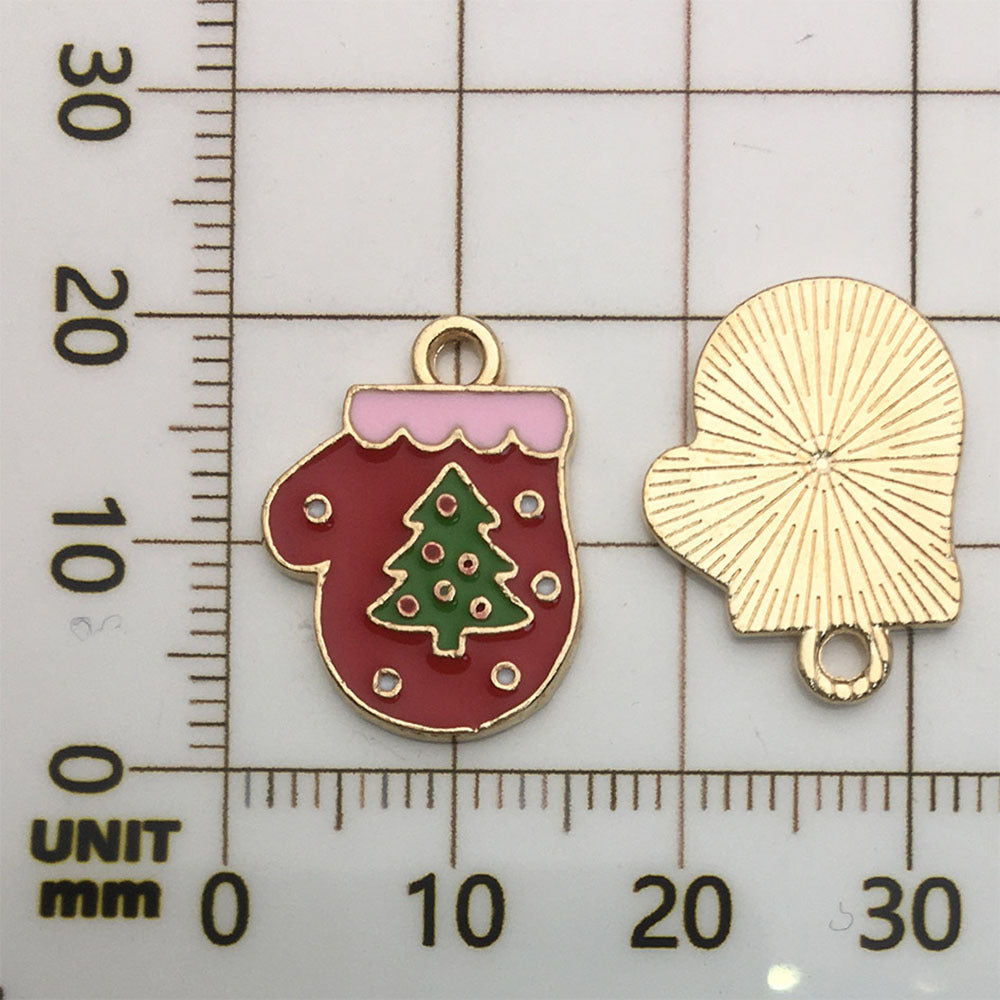 50 assorted gold plated enamel christmas charm