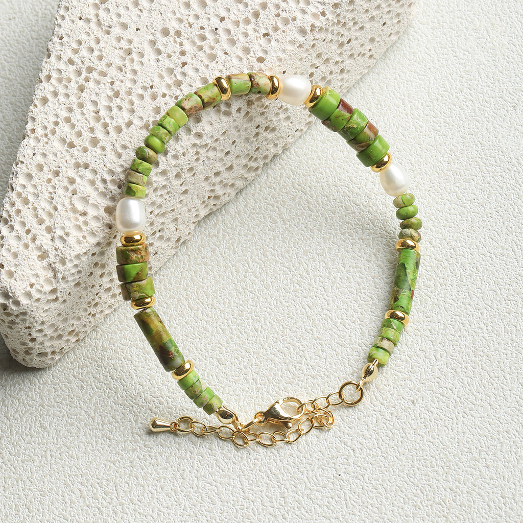 Natural emperor pine/septum/round tube loose beads/DIY accessories【绿浮】