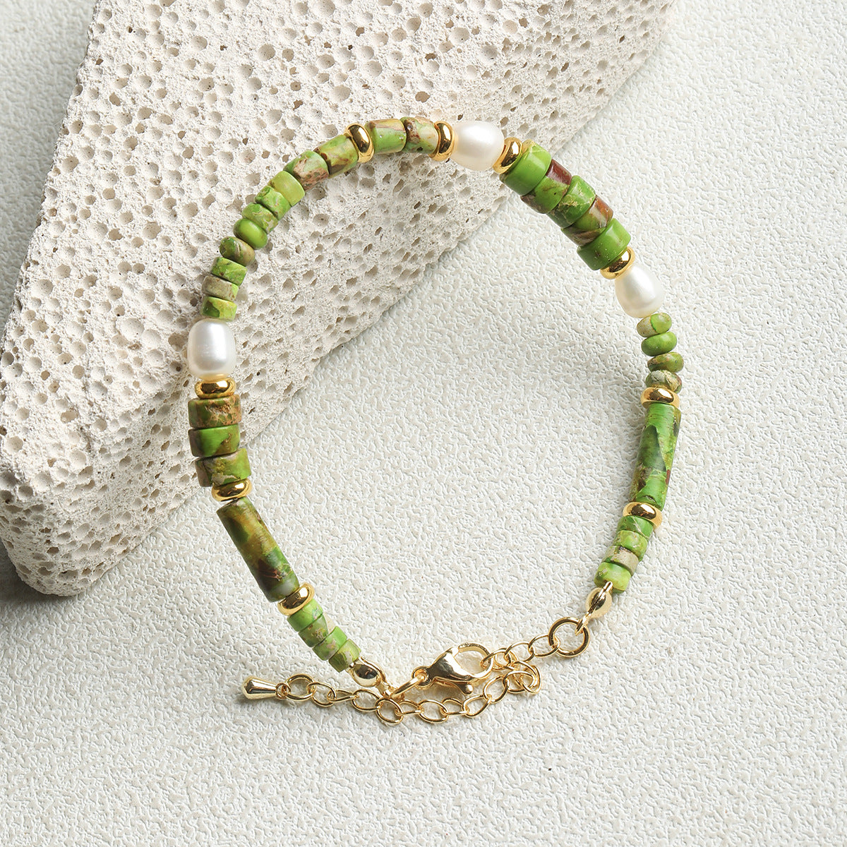 Natural emperor pine/septum/round tube loose beads/DIY accessories【绿浮】