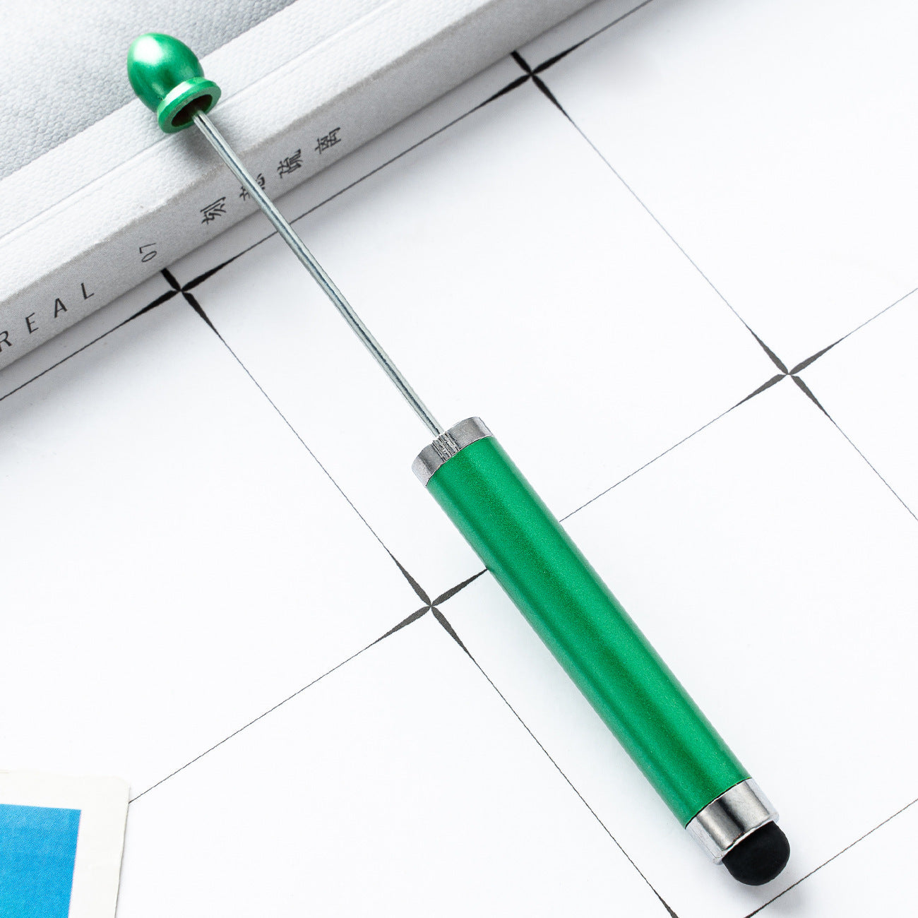 Spot DIY touch screen beaded pen 3-in-1 beaded ballpoint pen creative multi-functional advertising gift pen plastic pen