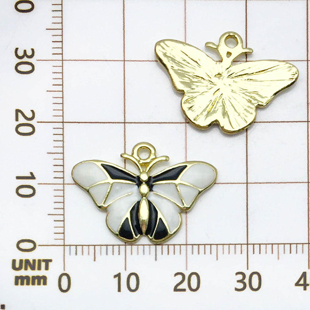 NO.5 Two-tone butterfly pendant charm