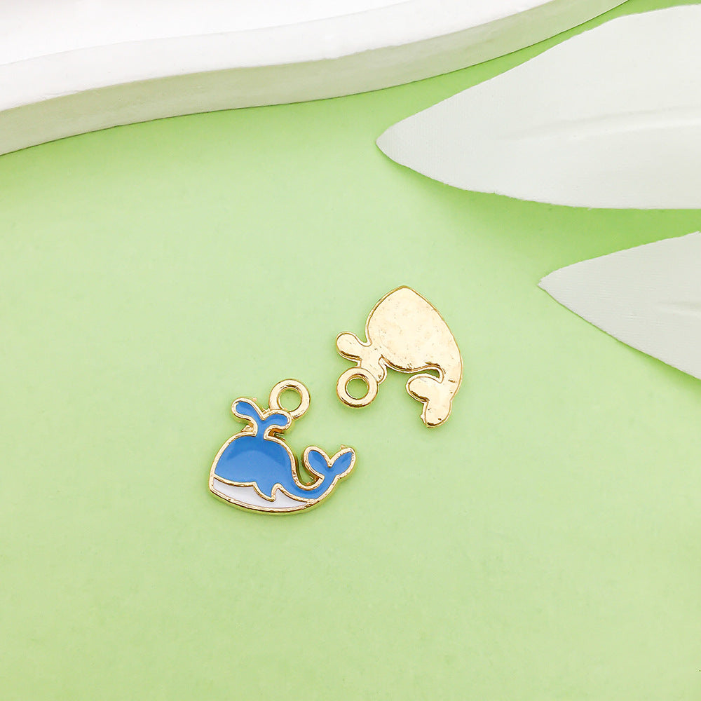 NO.22-3 lake blue mixed 31 assorted gold plated enamel charm