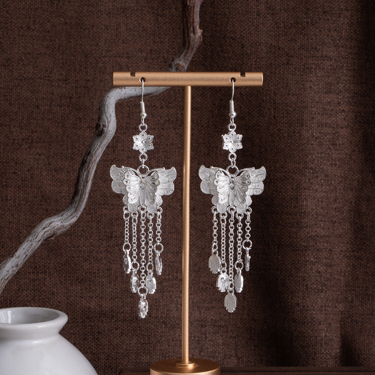 E6,Miao silver earrings