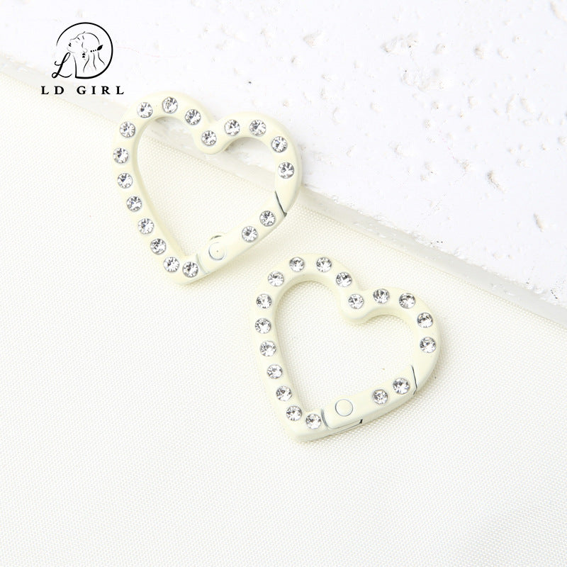 A25mm diamond set, love spring buckle, open ring, DIY jewelry accessories