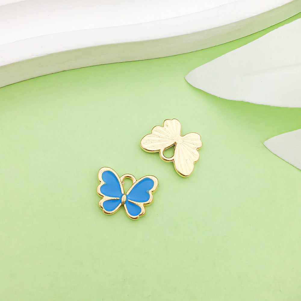 NO.22-3 lake blue mixed 31 assorted gold plated enamel charm