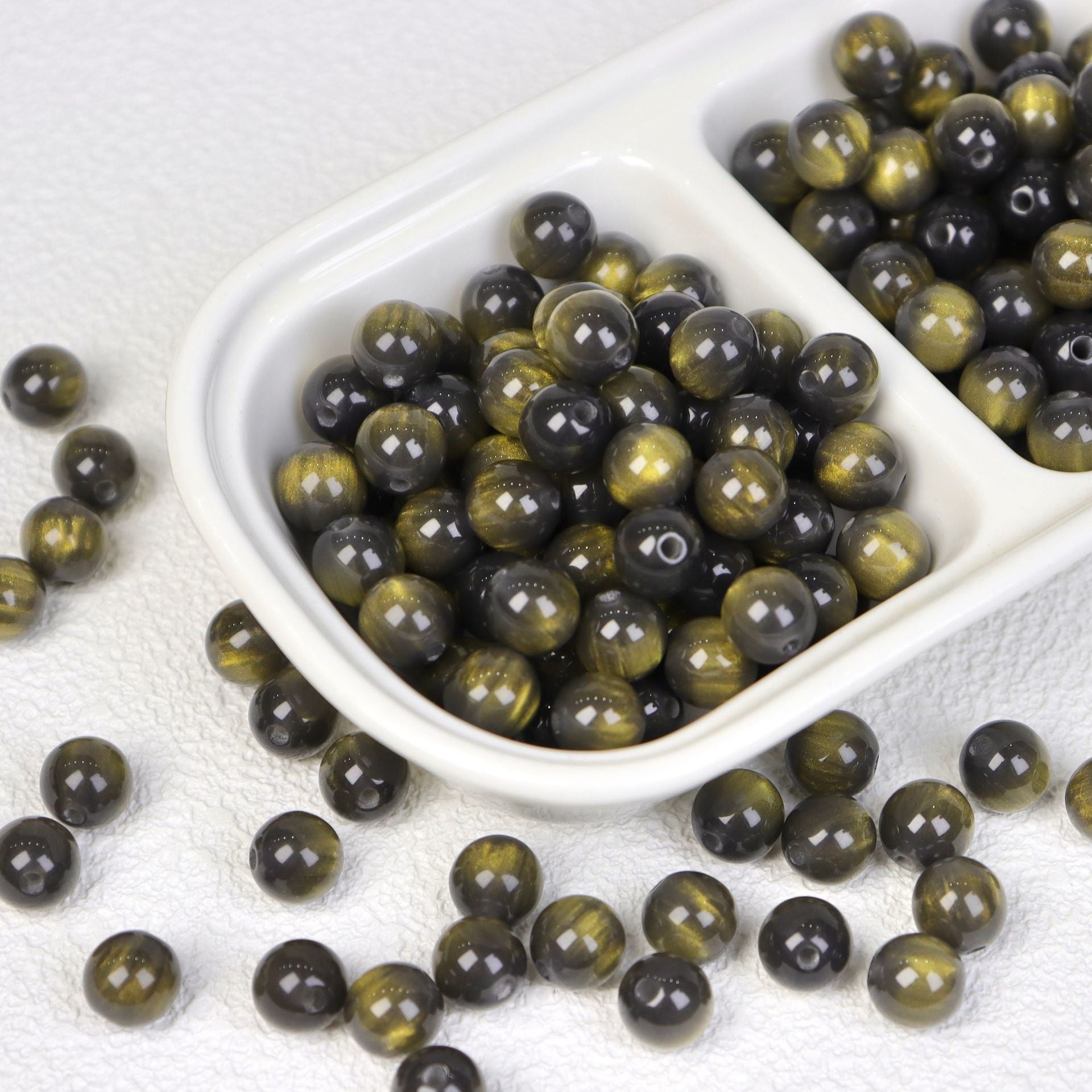 NO.12 Shimmery  rainbow resin beads 鎏金彩虹