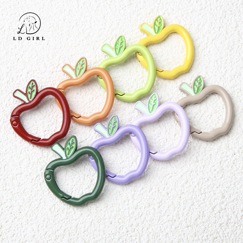 A Apple spring ring, round open ring, keychain