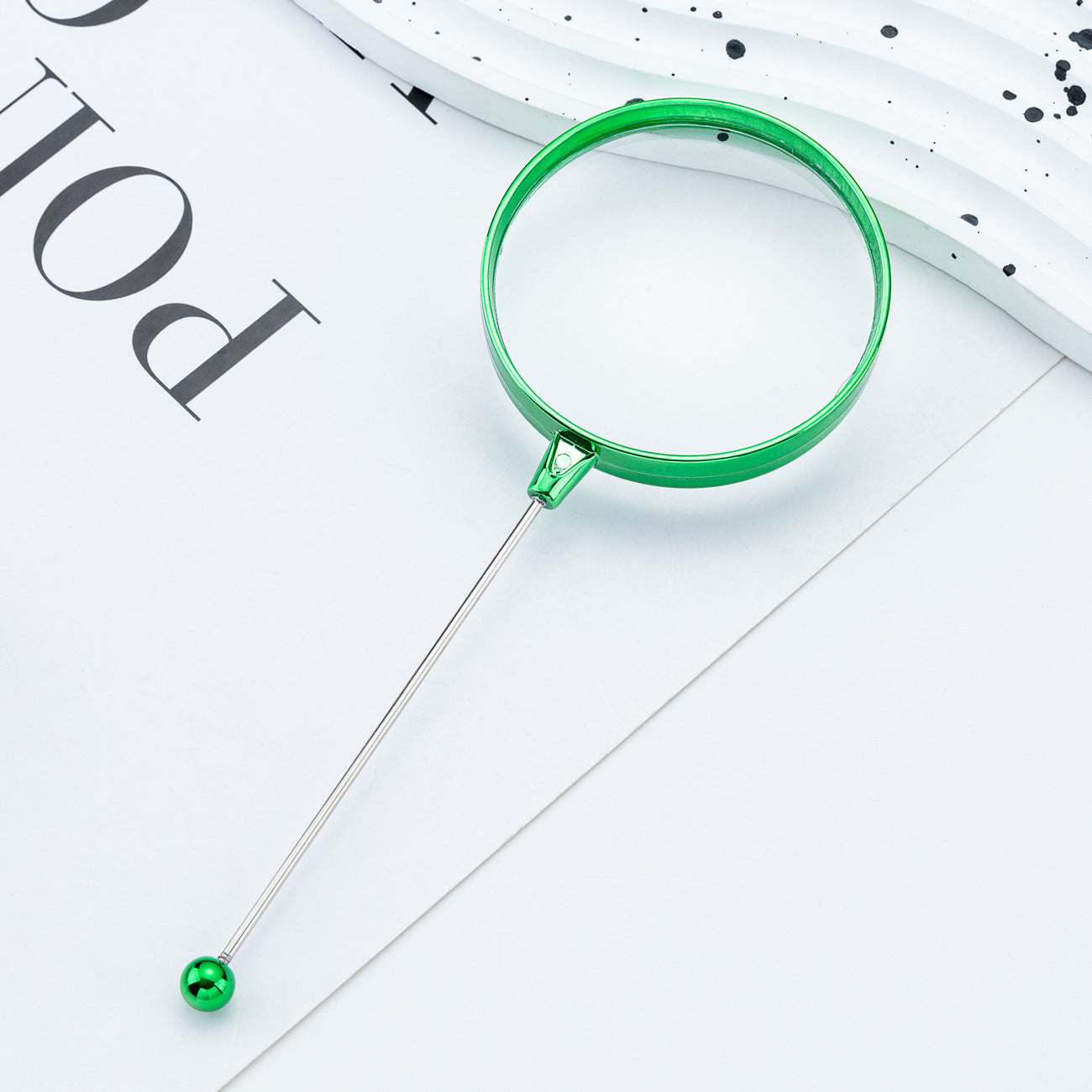 DIY beaded magnifying glass, reading and reading high definition handheld magnifying glass, children's scientific observation magnifying glass