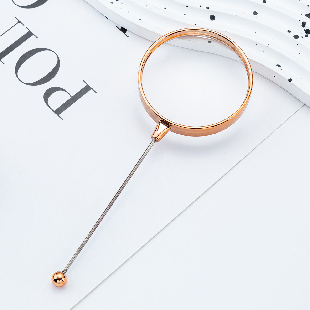 DIY beaded magnifying glass, reading and reading high definition handheld magnifying glass, children's scientific observation magnifying glass