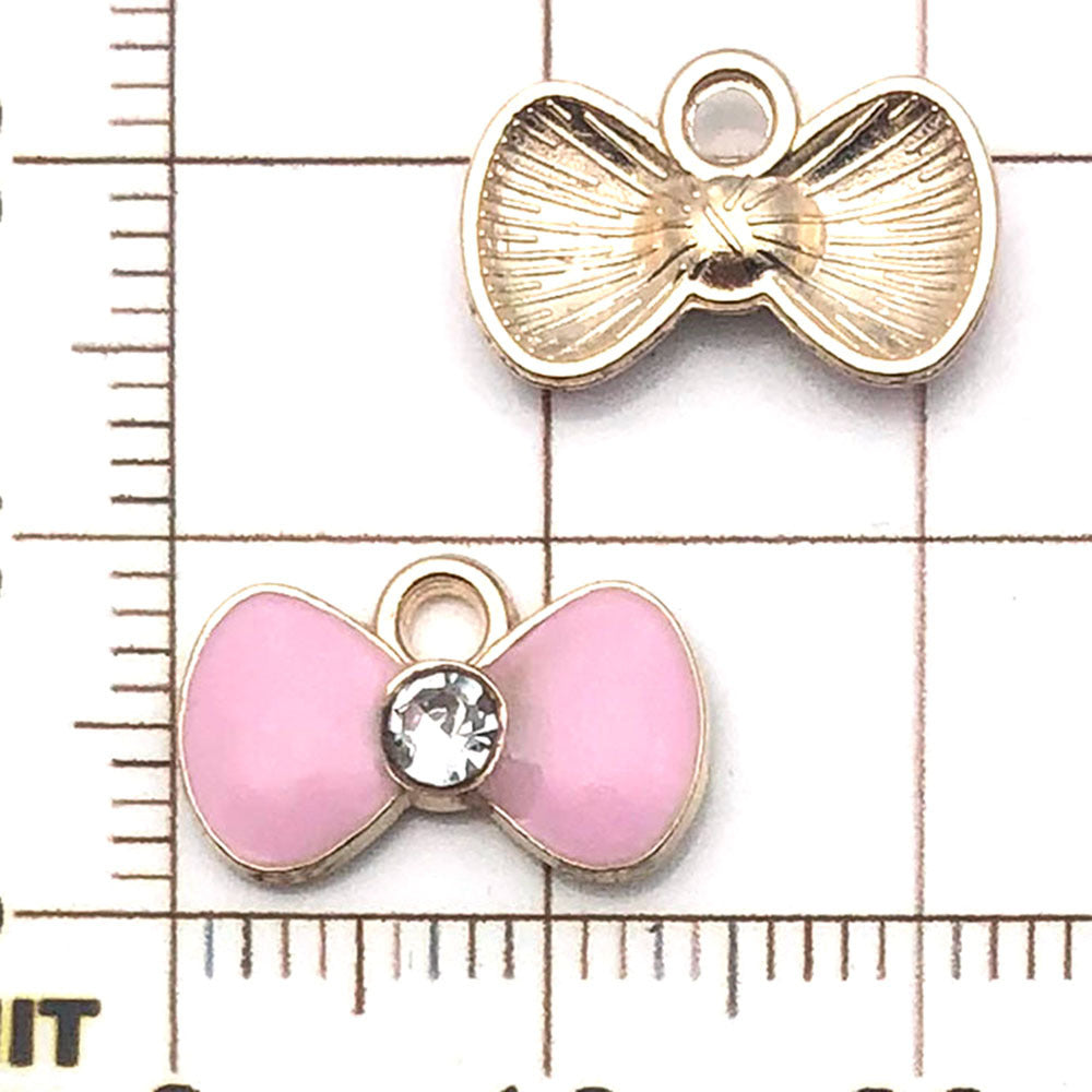 NO.20-3 Pink gold plated enamel charm