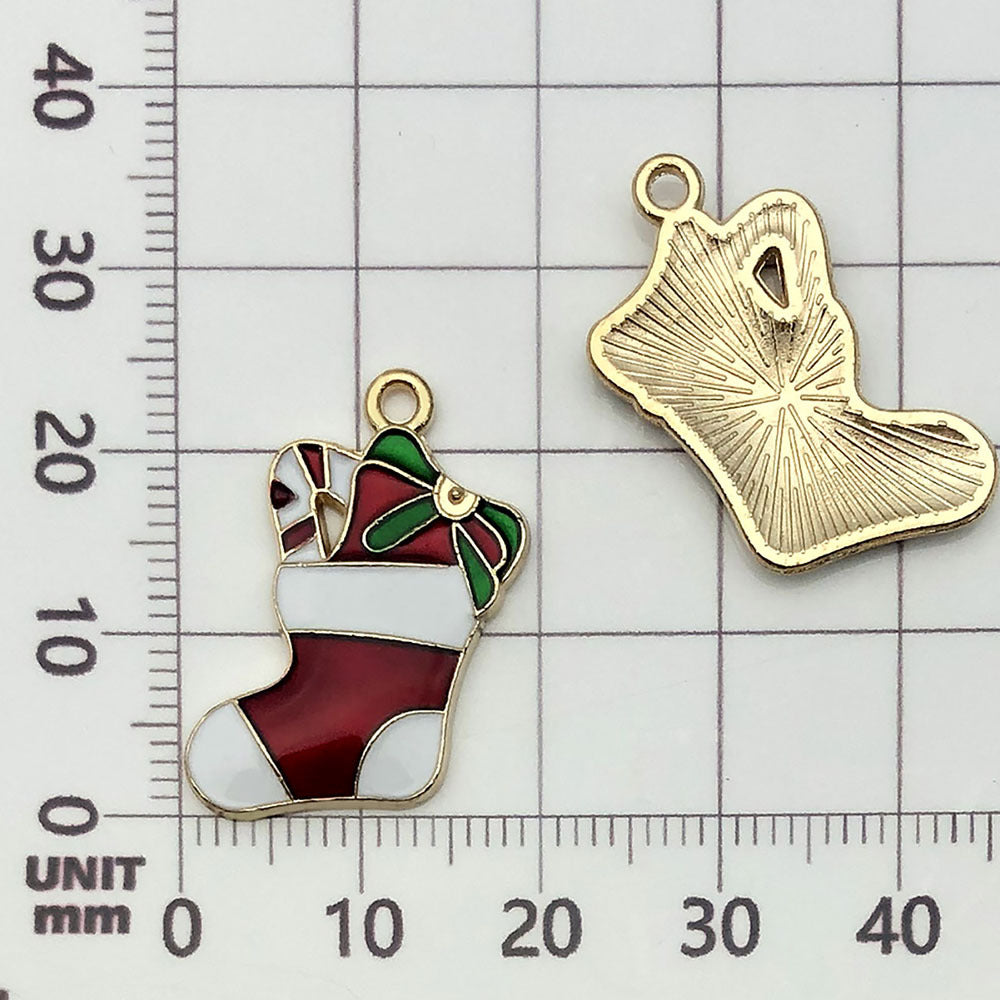 50 assorted gold plated enamel christmas charm