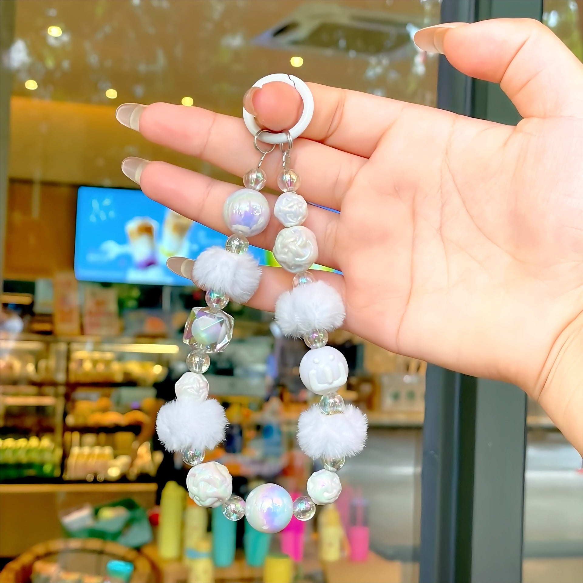 B4 new hairball hand-painted beads/mobile phone chain/bag hanging