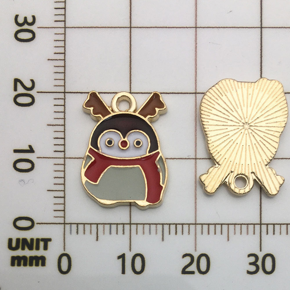 50 assorted gold plated enamel christmas charm