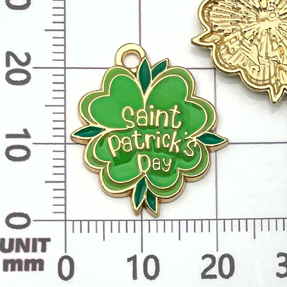 NO.15-2 Green gold plated enamel charm metal, alloy