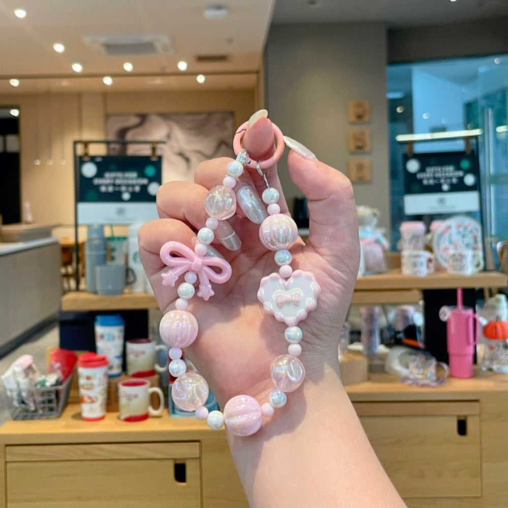 B2 new love bow mobile phone chain/bag keychain pendant