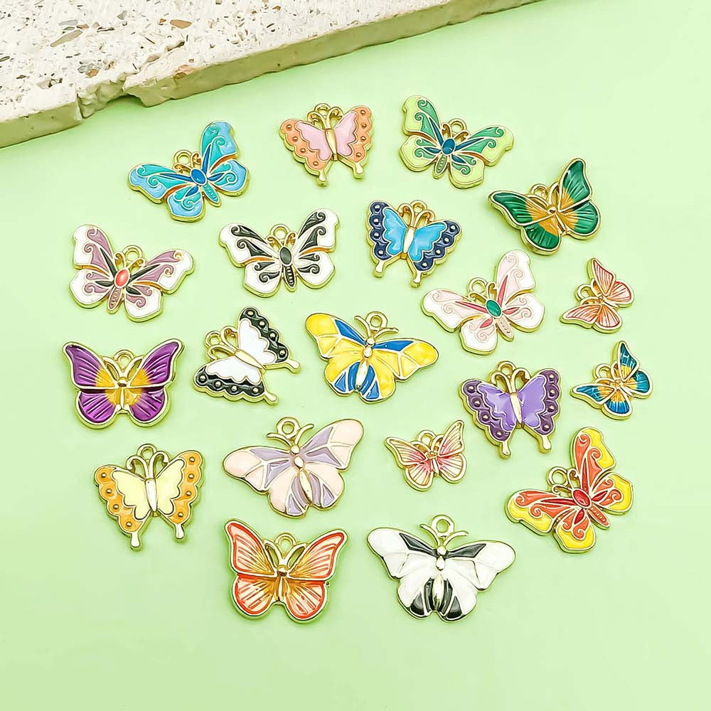 NO.5 Two-tone butterfly pendant charm