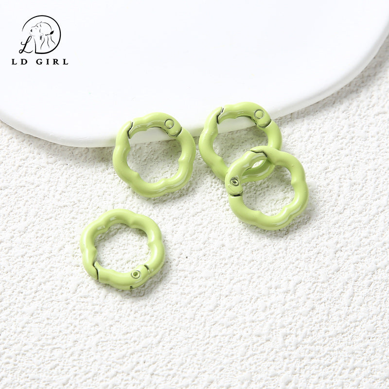 A Flower spring buckle, spring ring opening, book ring, card ring