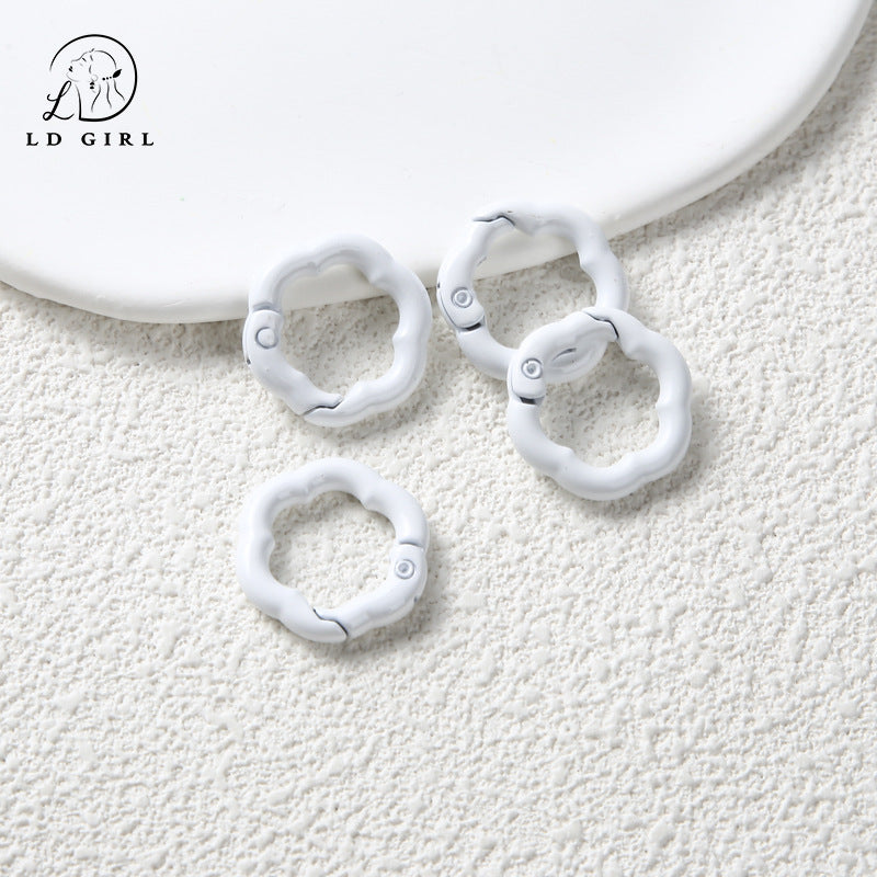 A Flower spring buckle, spring ring opening, book ring, card ring