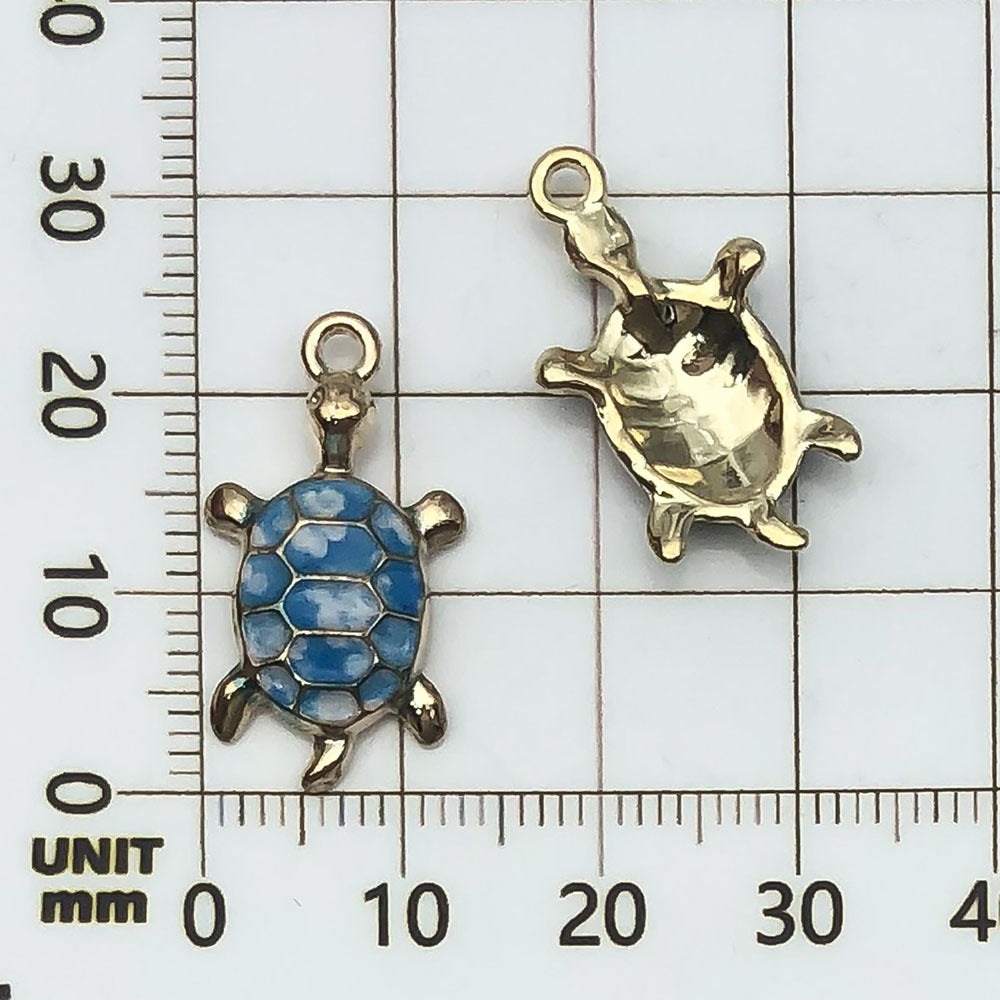 NO.18 Turtle gold plated enamel charm metal, alloy
