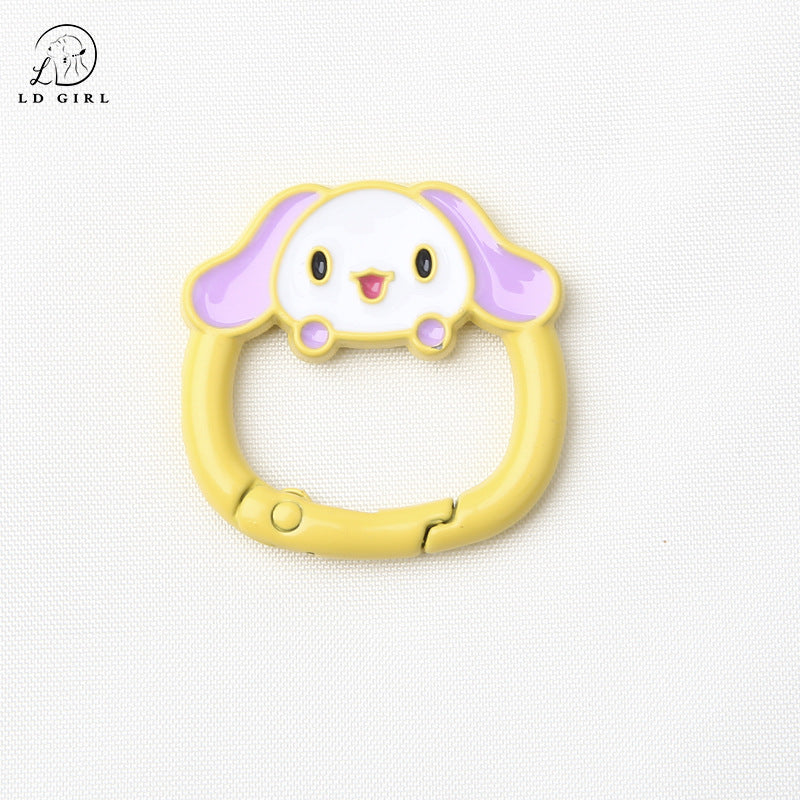 A big-eared dog spring buckle, open ring, dog spring ring, DIY mobile phone chain keychain.