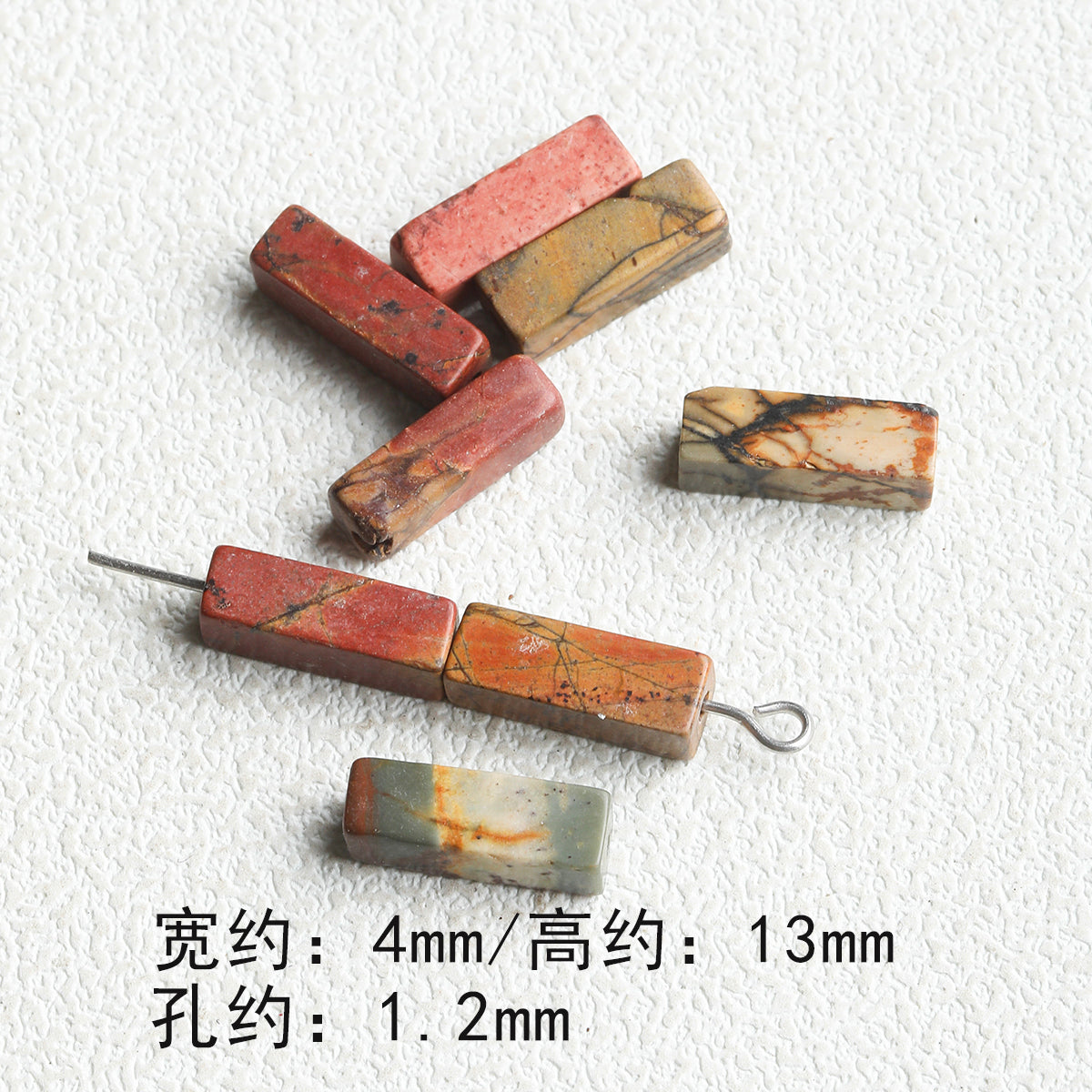 Retro natural stone/square tube beads/DIY accessories【敦煌】