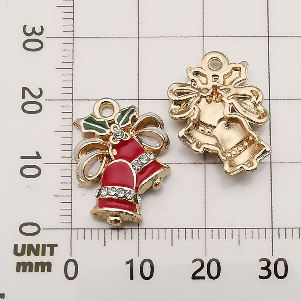 50 assorted gold plated enamel christmas charm