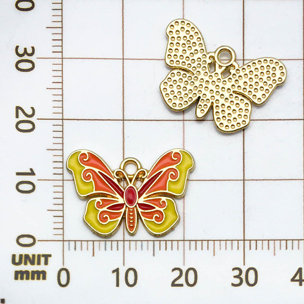 NO.5 Two-tone butterfly pendant charm