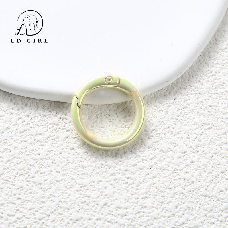 A Color electroplated spring buckle, paint zinc alloy, spring ring, round buckle, jewelry accessories, DIY handmade spring buckle