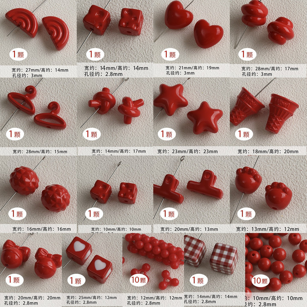 Red coffee color/acrylic paint beads/DIY accessories materials