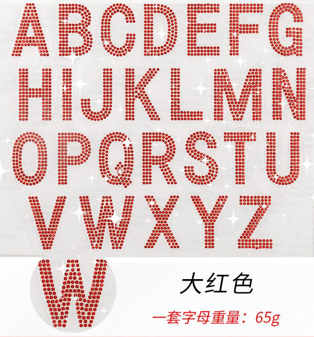 9-color Set,4cm*2.5cm every letters, 26-letter crystal rhinestones, DIY 24cm*24cm/set