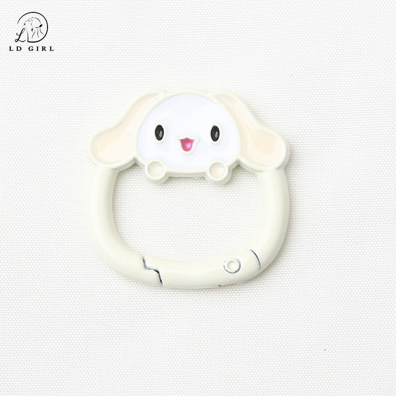 A big-eared dog spring buckle, open ring, dog spring ring, DIY mobile phone chain keychain.