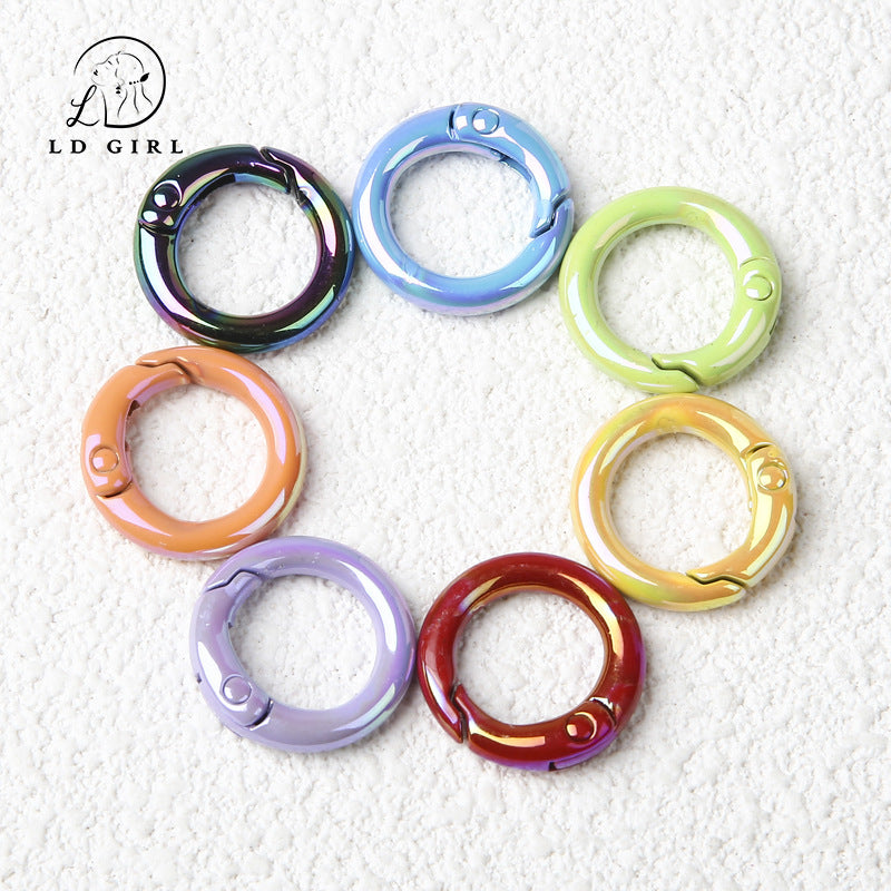 A20mm Colorful Round Spring Buckle, DIY Jewelry Accessories, Spring Ring, Connecting Ring, Keychain, Hanging Buckle
