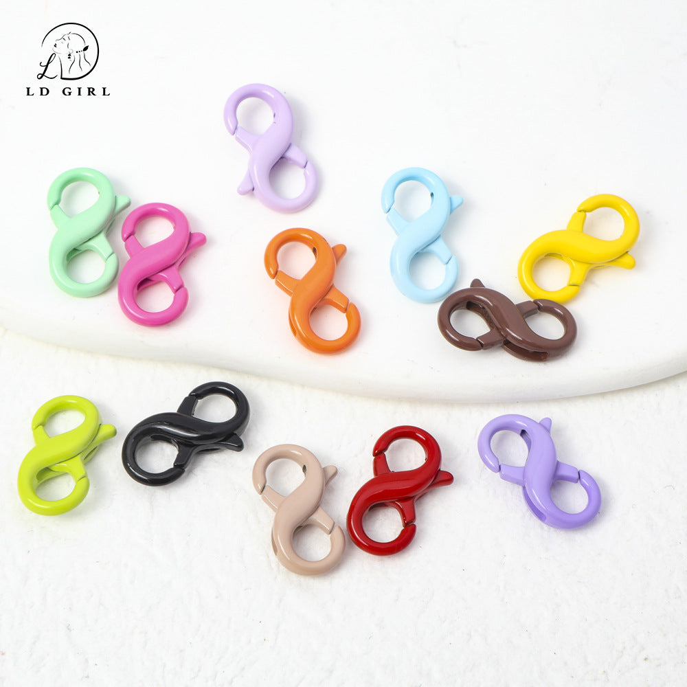 A MOQ5PCS 8-character buckle, spring buckle, double ring buckle, accessories DIY connection buckle