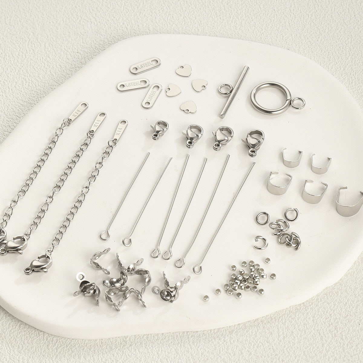 Titanium steel/stainless steel/open ring/non-fading/lobster buckle/T needle/9-character needle/OT buckle/delay chain/color retention bracelet accessories