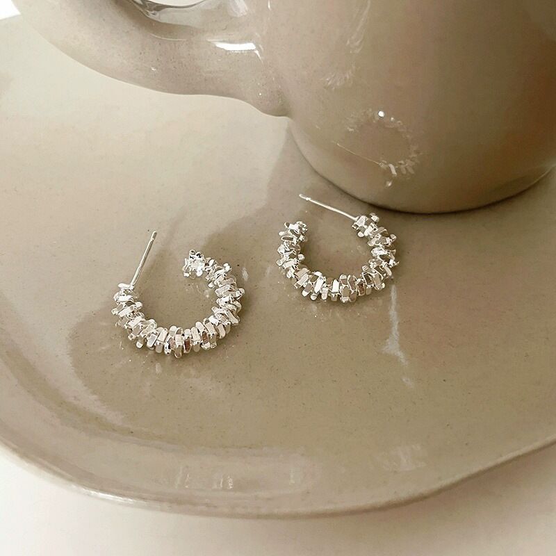 E14,S925 Silver Needle Earrings C