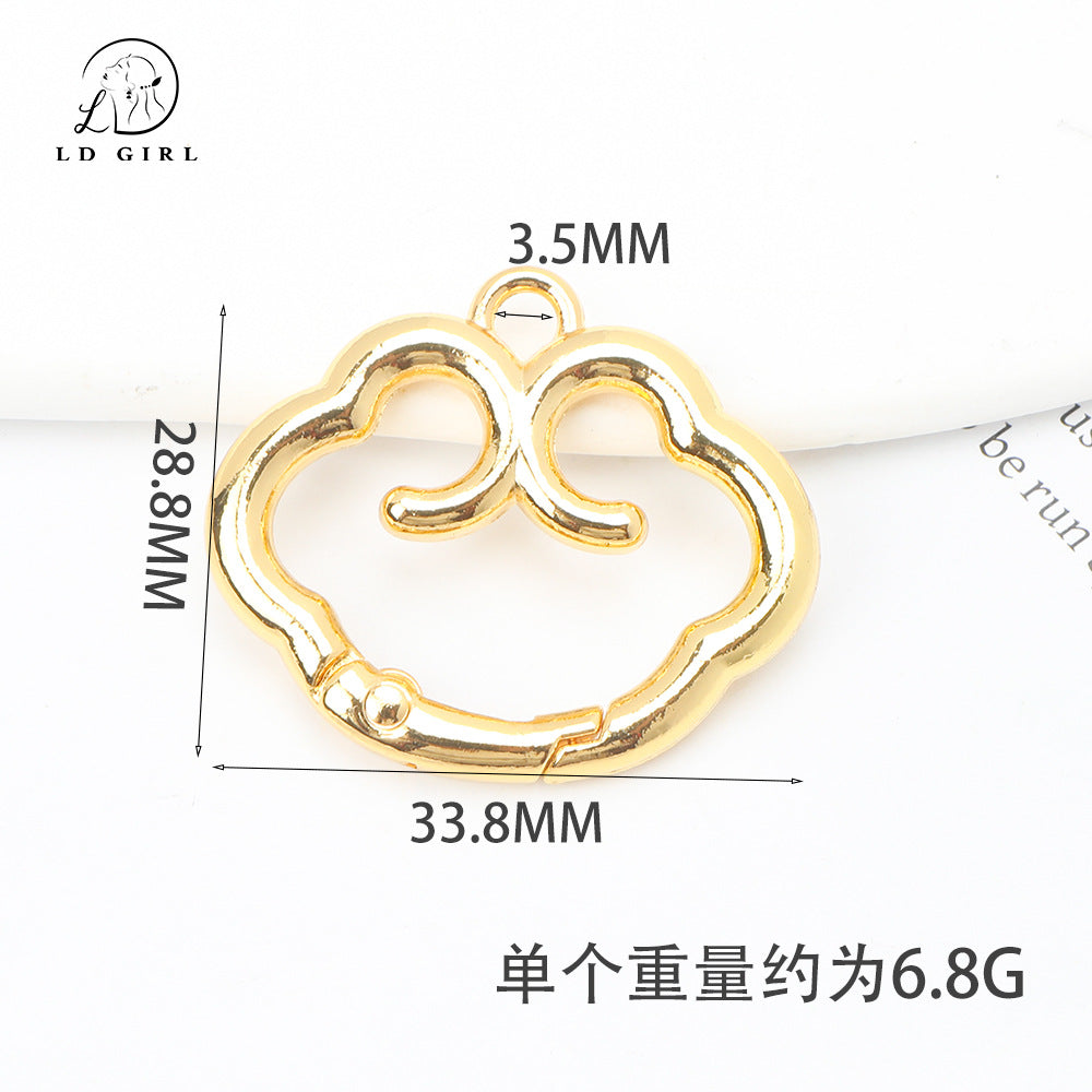 A Golden Cat, Apple, Heart, Spring Buckle, DIY Accessories