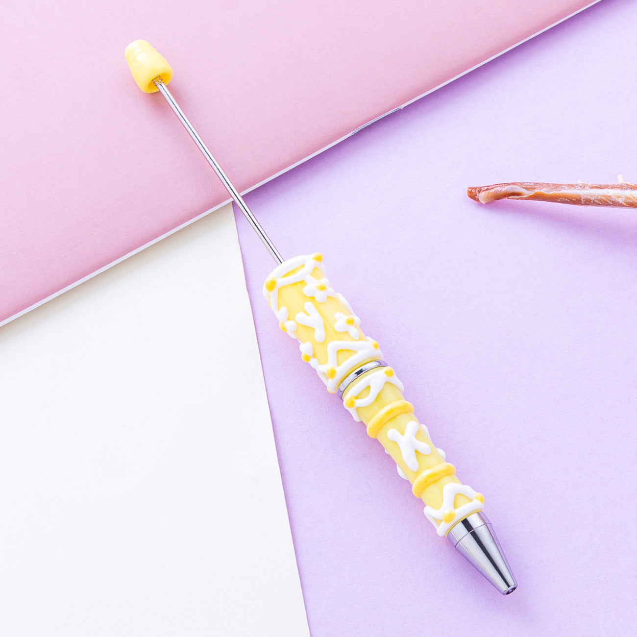 12-Color DIY cream glue hand-painted bead pen, creative handmade DIY, handmade oil painting ballpoint pen, cute girl heart plastic pen