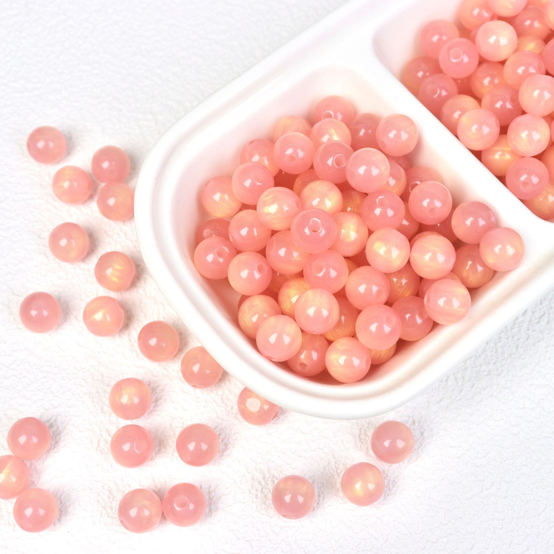 NO.12 Shimmery  rainbow resin beads 鎏金彩虹