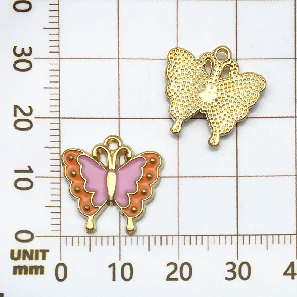 NO.5 Two-tone butterfly pendant charm