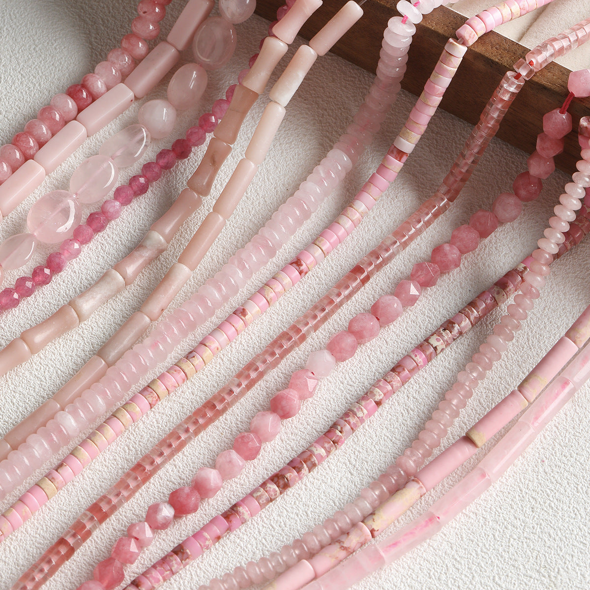 Pink natural stone DIY accessories【粉栀】