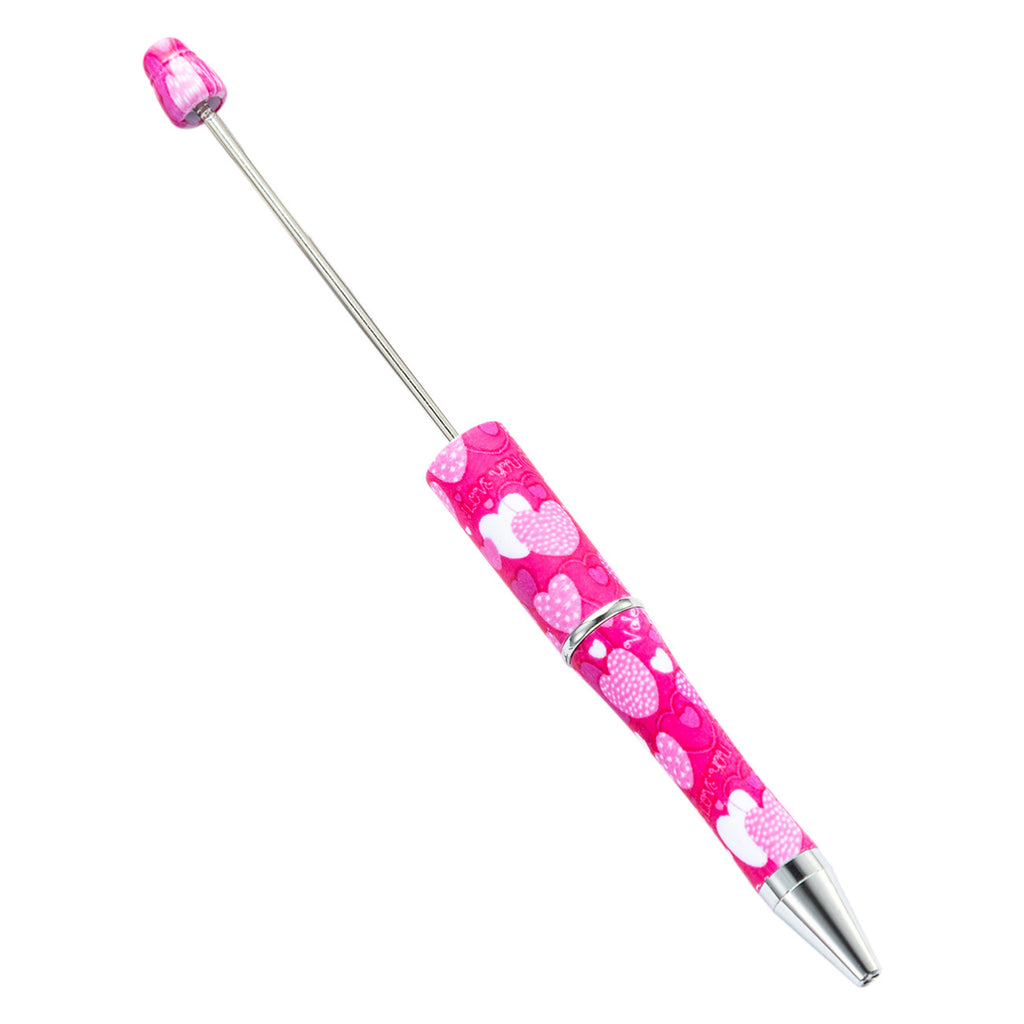 16-Color DIY Valentine's Day love bead pen, creative handmade, printed multi-color beaded ballpoint pen