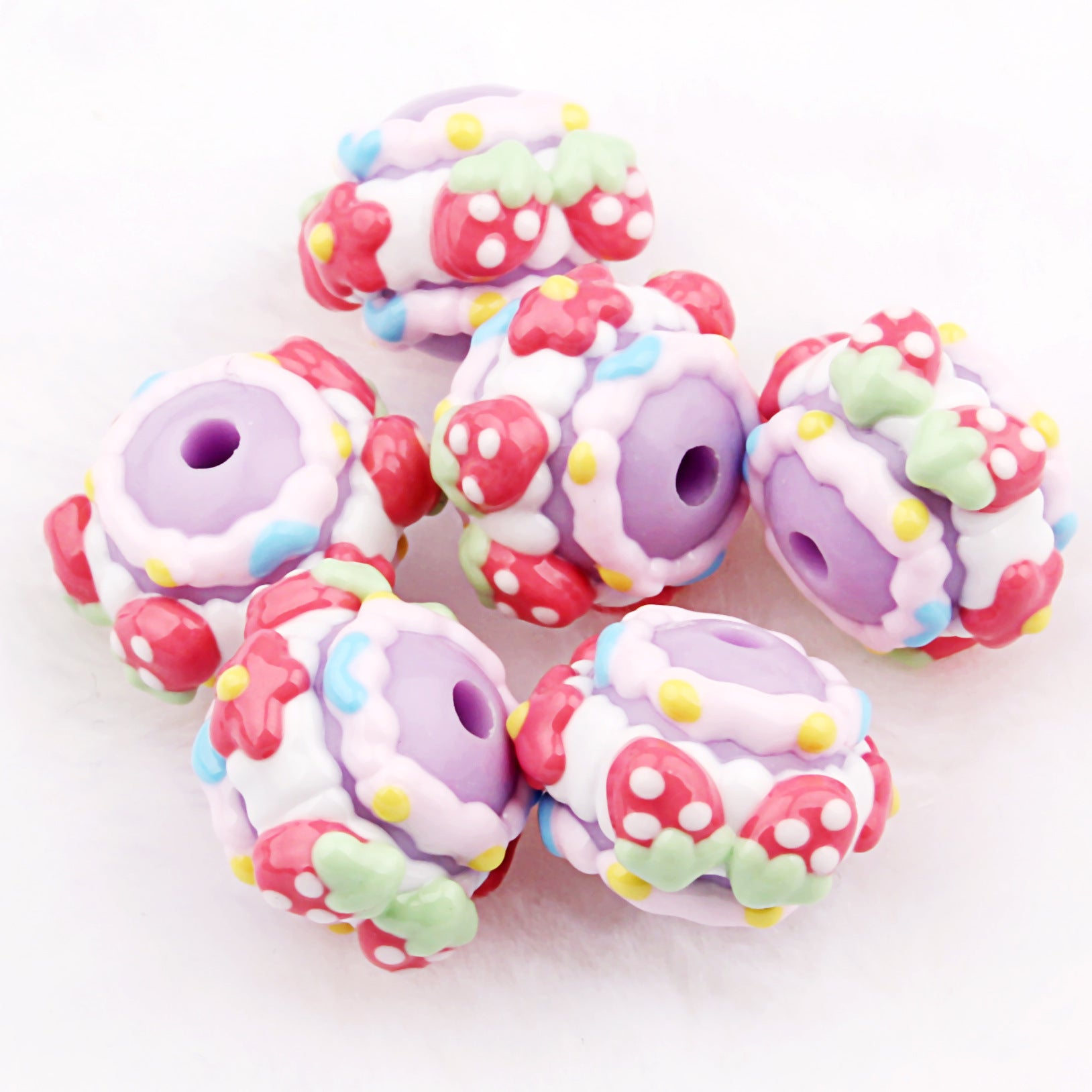 NO.13 Strawberry beads DIY handmade loose beads