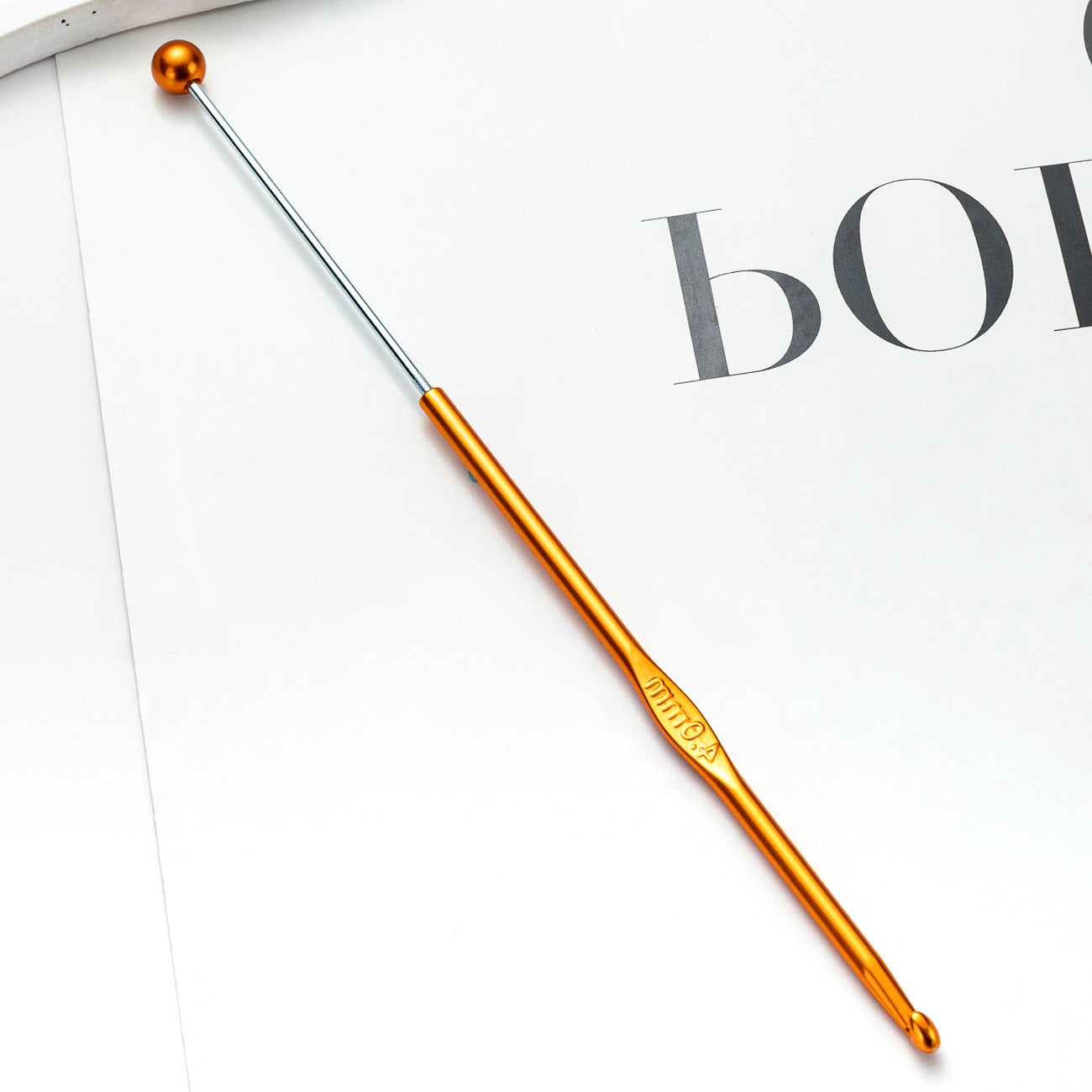 DIY beaded crochet needle, metal color aluminum crochet, sweater wool needle DIY hand-woven tool crochet