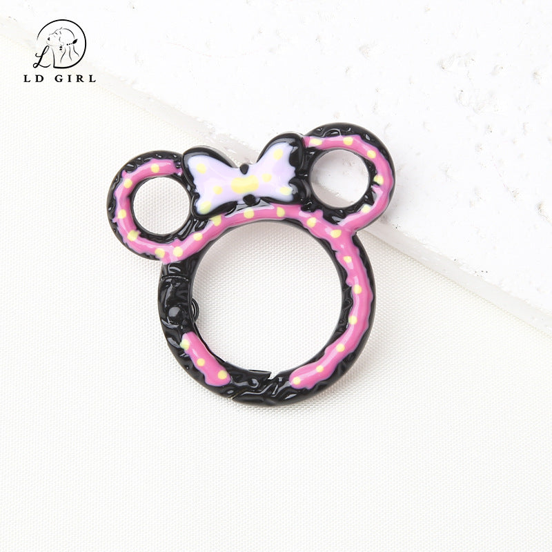 A bow Mickey spring buckle, split ring
