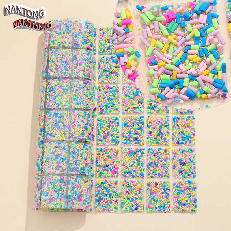 19-Type pointed bottom rhinestone with resin cylinder mixed double-sided rubber drill piece [whole piece 24 * 40cm small square 3 * 4cm]