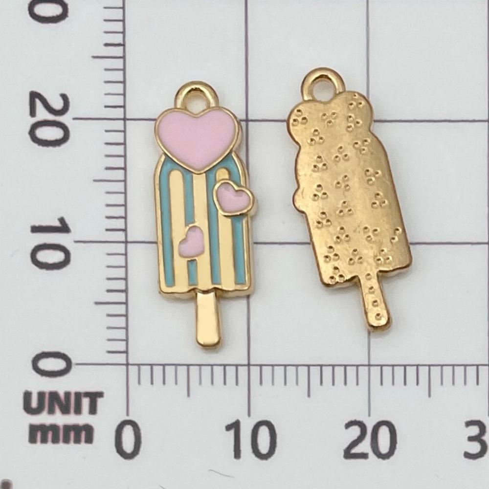 NO.20-3 Pink gold plated enamel charm