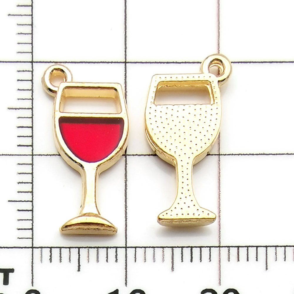 NO.9 Mixed 20 red gold plated enamel charm metal, alloy